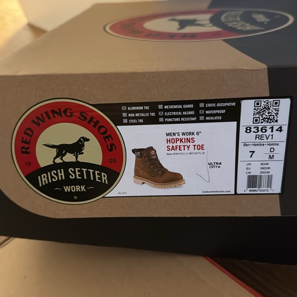 Irish Setter by Red Wing Hopkins Men's Aluminum Toe Work Boots 83614 - Picture 5 of 5